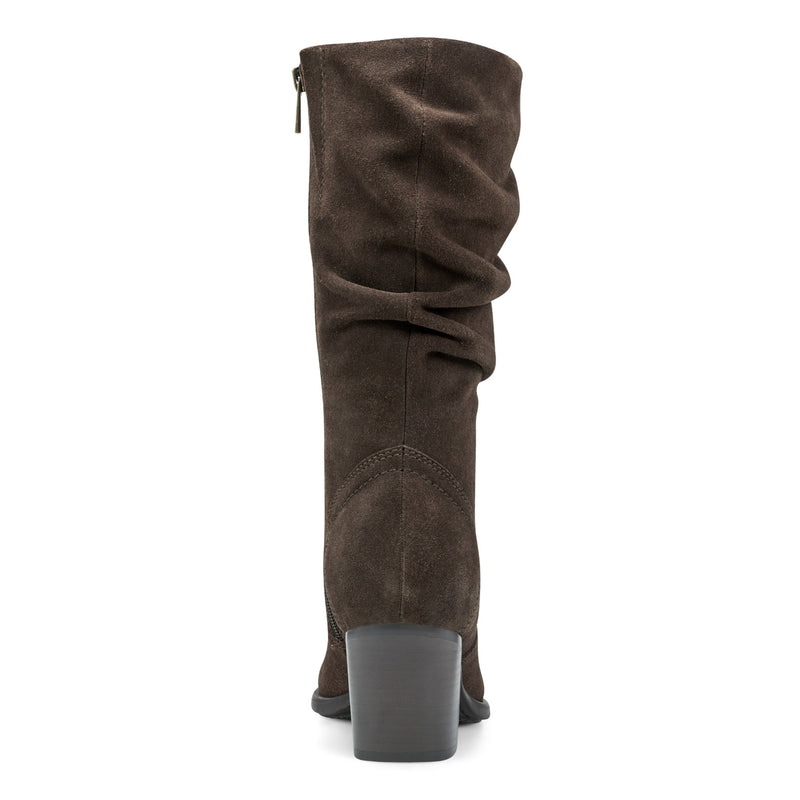 Vine Block Heel Almond Toe Casual Boots