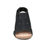 Halin Round Toe Slingback Wedge Sandals