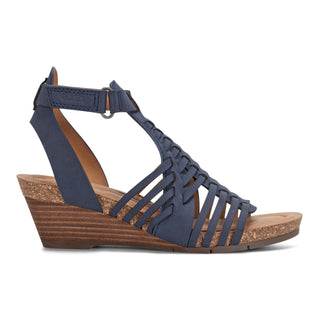 Hattie Round Toe Strappy Wedge Sandals