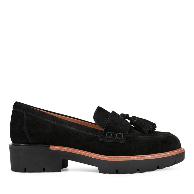 Women's Zimm Round Toe Lug Sole Casual Slip-on Loafers - Black | earth shoes Women's Zimm Round Toe Lug Sole Casual Slip-on Loafers - Black | earth shoes