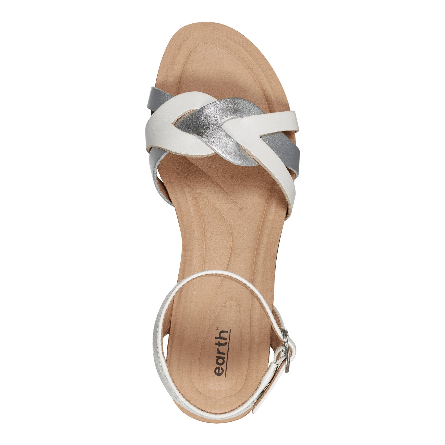 Earth Woven Stacked Heel Sandals-Herly, Size 12 Medium, White Earth Woven Stacked Heel Sandals-Herly, Size 12 Medium, White