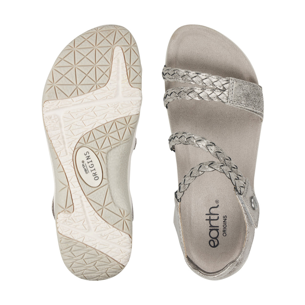 Women's Stellon Braided Strappy Sandals - Silver | earth® shoes