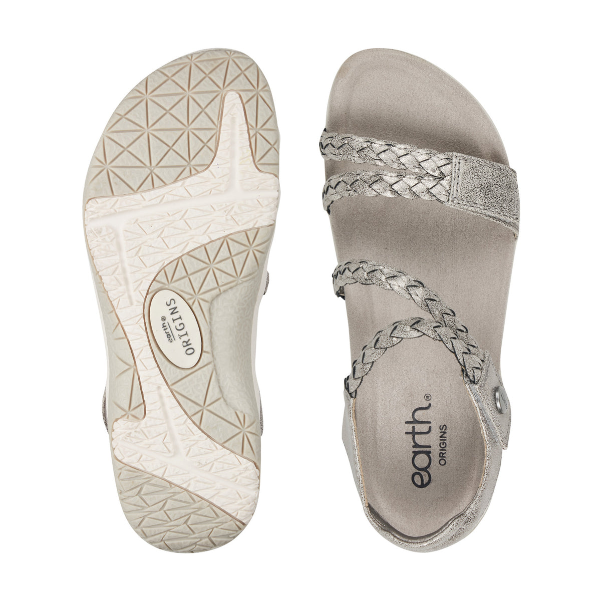 Women's Stellon Braided Strappy Sandals - Silver | earth® shoes