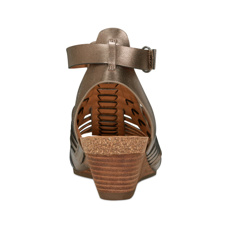 Hattie Round Toe Strappy Wedge Sandals