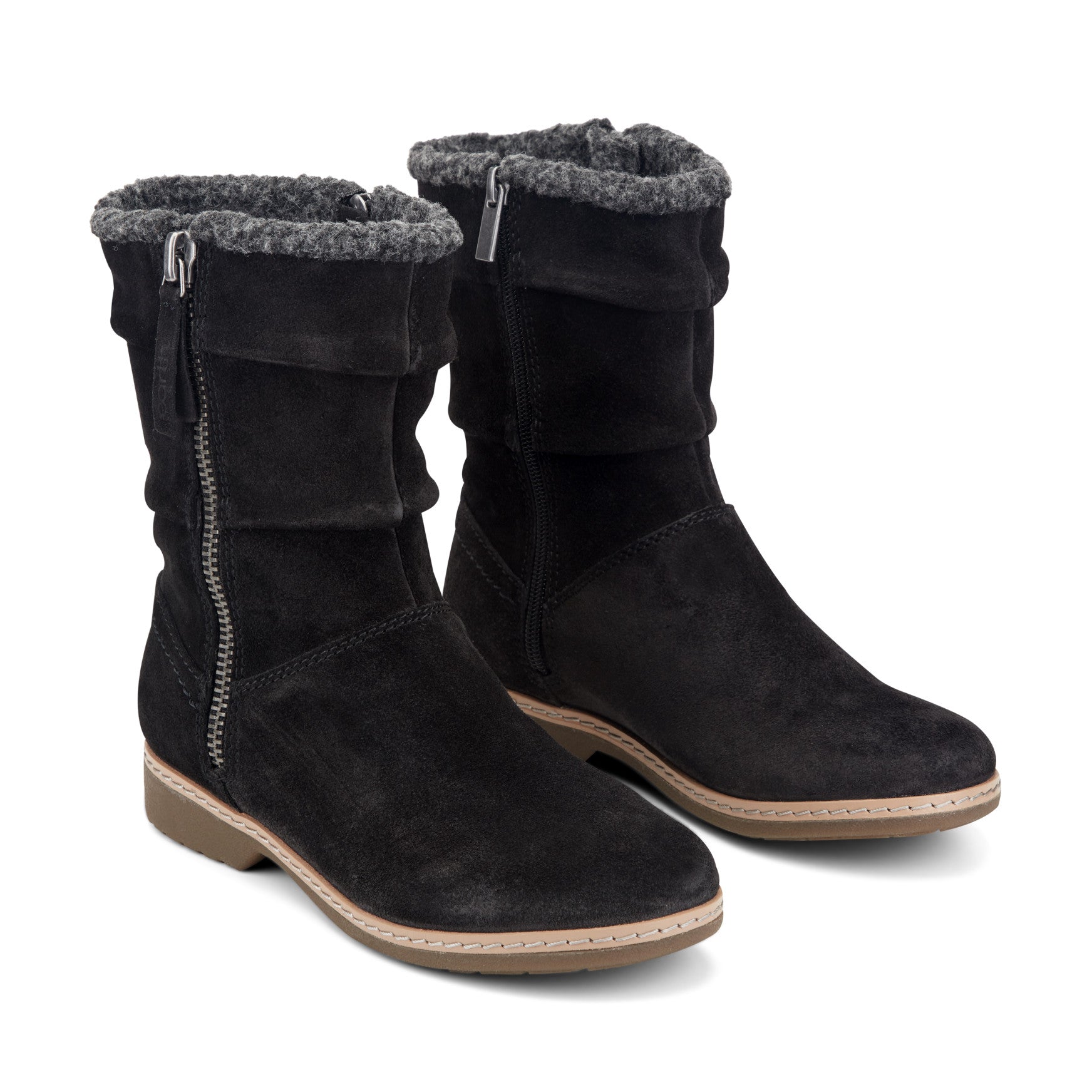 Women's Hyland Water Repellent Suede Booties - Black Suede | earth
