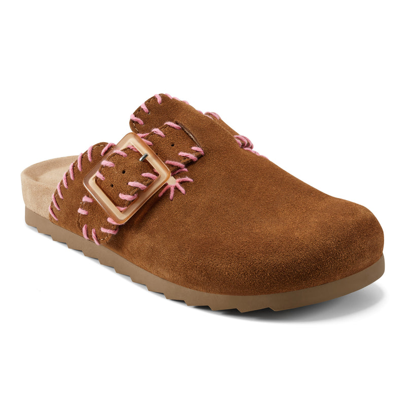 Gena Round Toe Slip-on Flat Casual Clogs