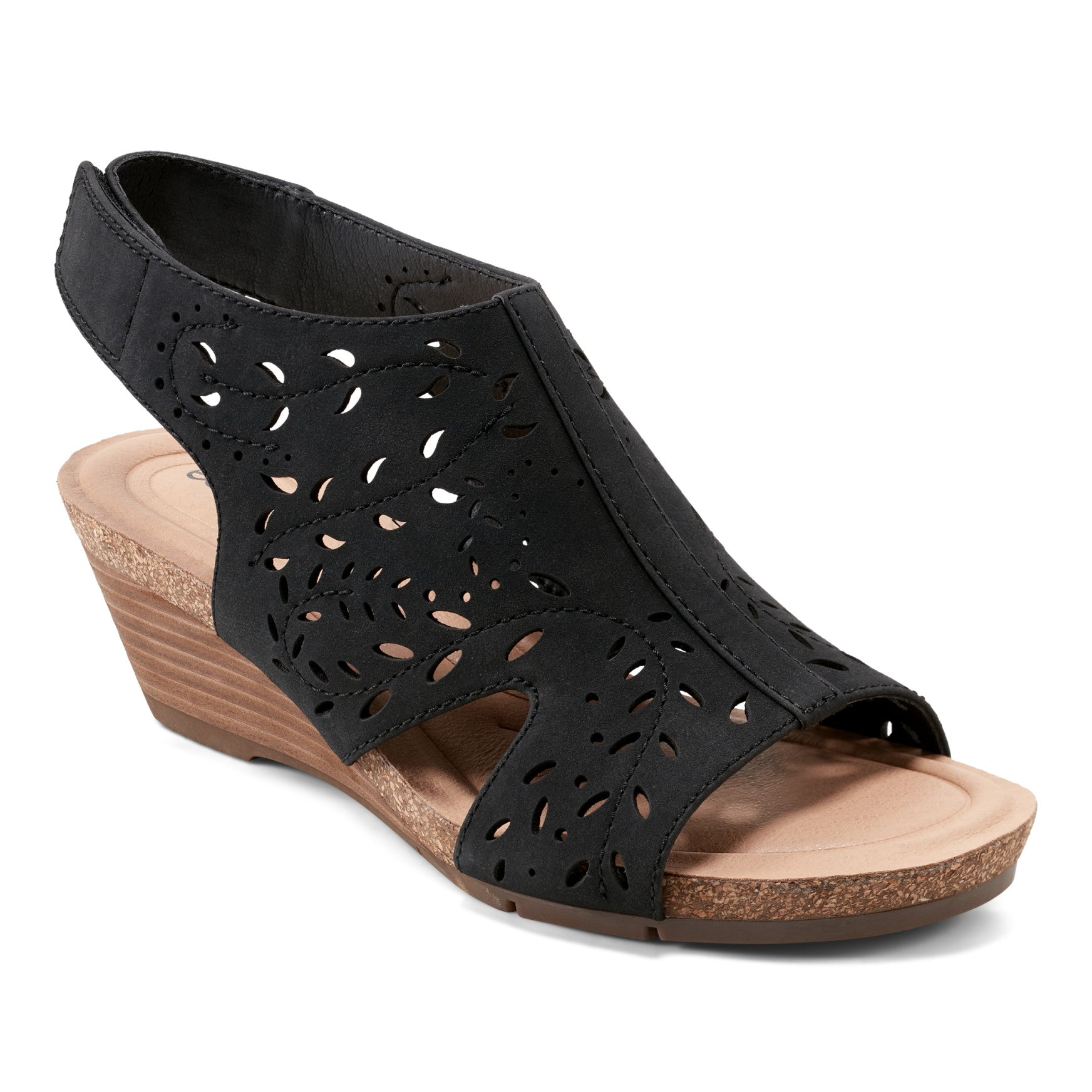 Halin Round Toe Slingback Wedge Sandals