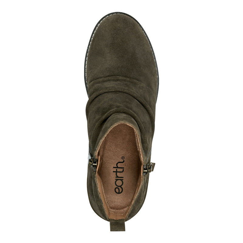 Nadya Round Toe Ruched Casual Booties