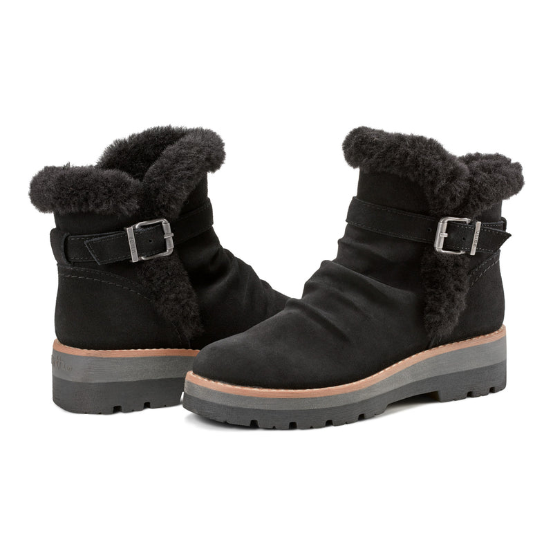 Yara Waterproof Suede Lug Sole Ankle Booties