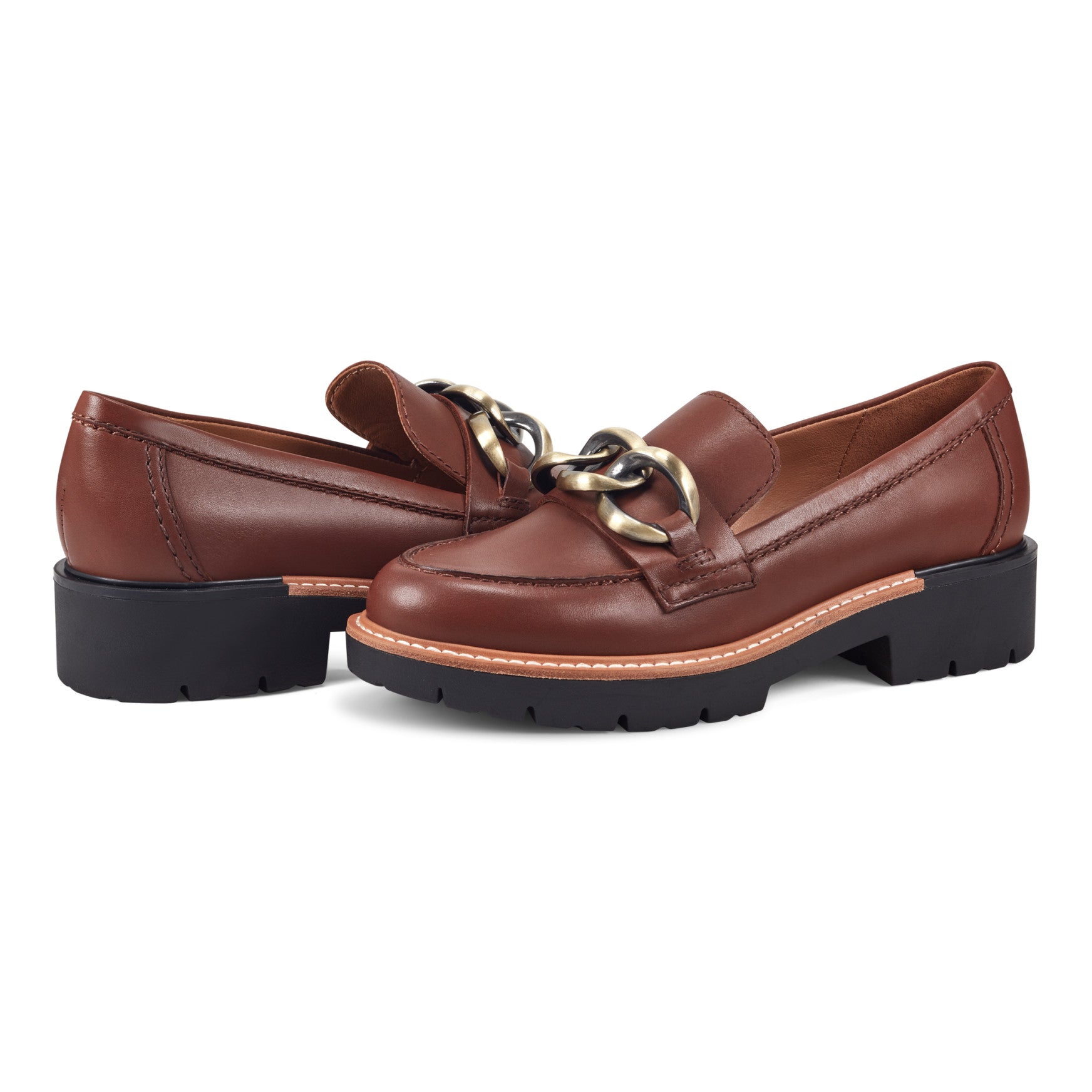 Zalor Round Toe Lug Sole Casual Slip-on Loafers