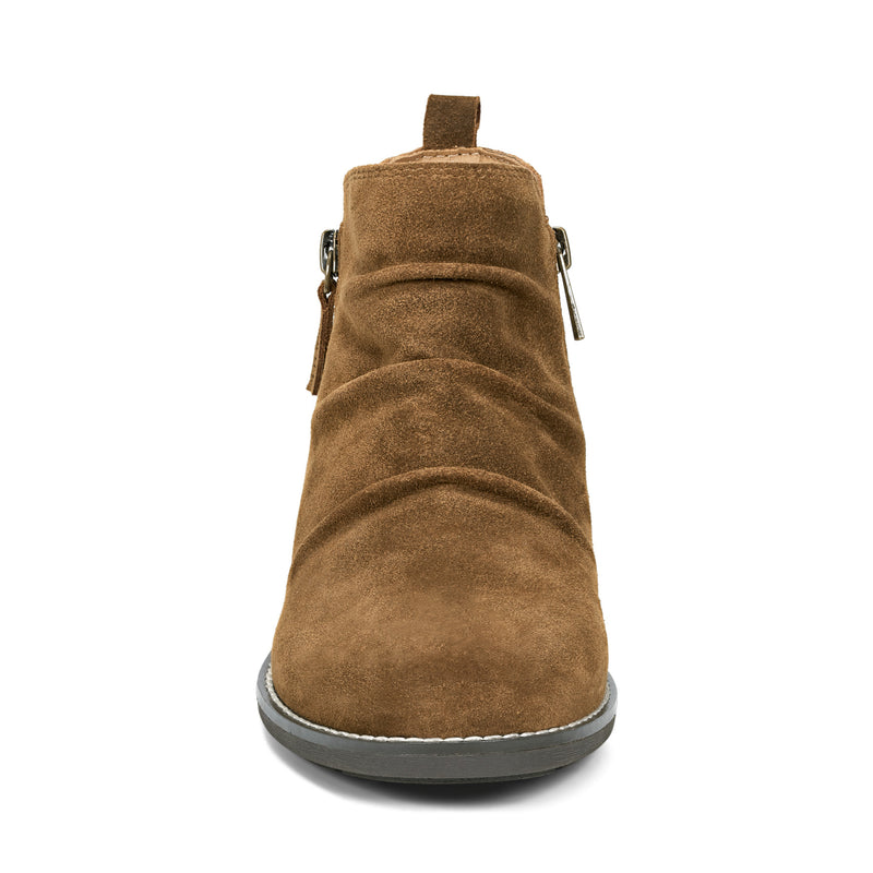 Nadya Round Toe Ruched Casual Booties