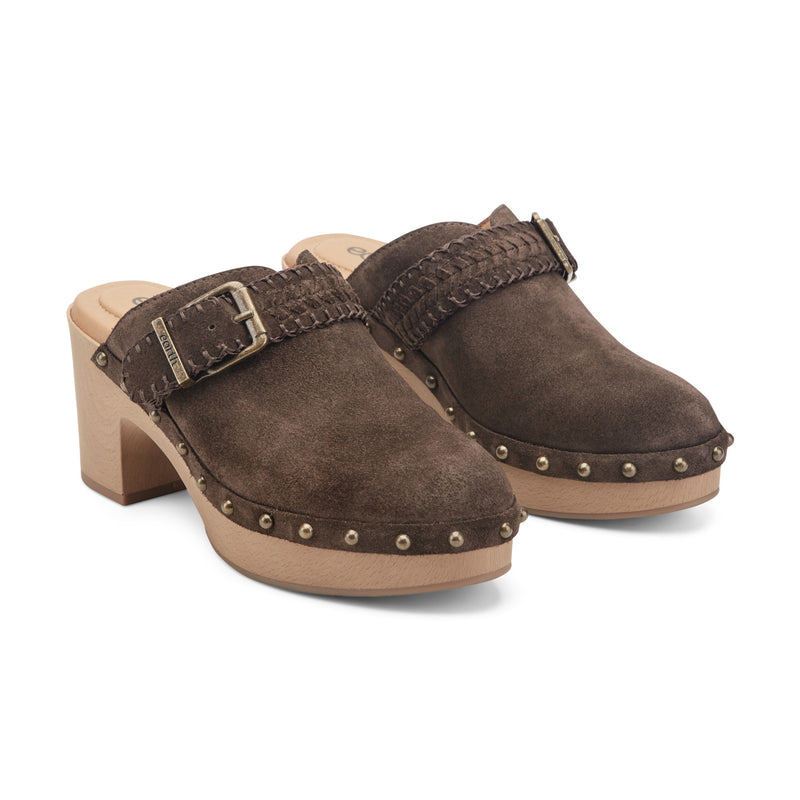 Gilly Heeled Suede Clogs