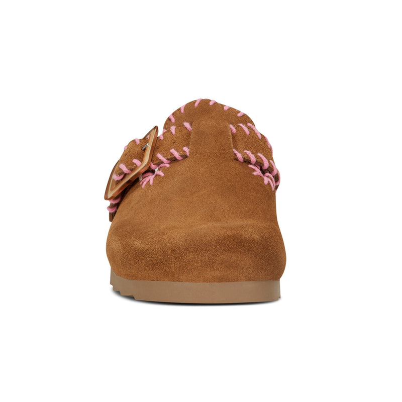 Gena Round Toe Slip-on Flat Casual Clogs