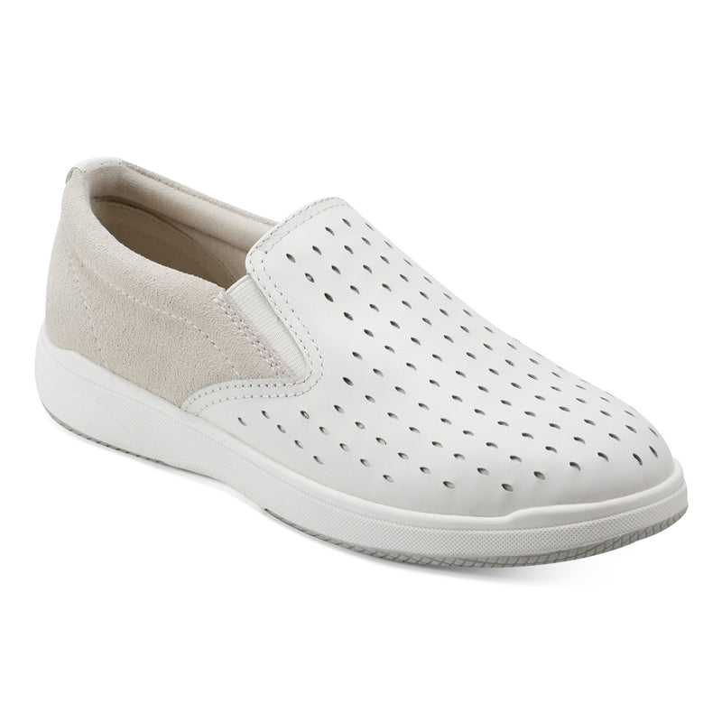 Nel Laser Cut Round Toe Casual Slip-on Sneakers